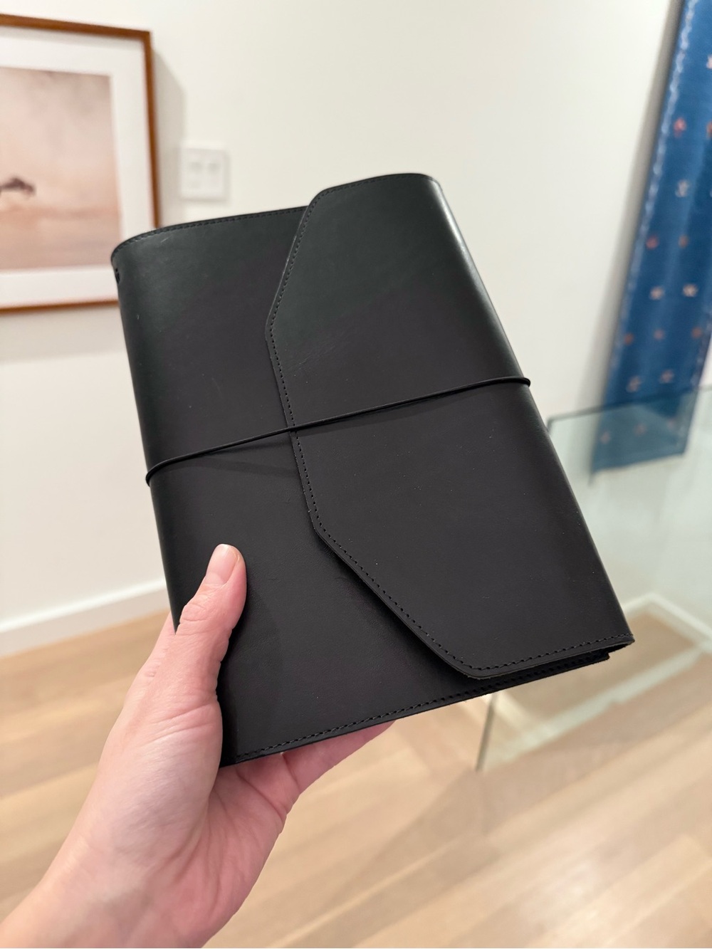 le trifold | leather journal - [a5] / black